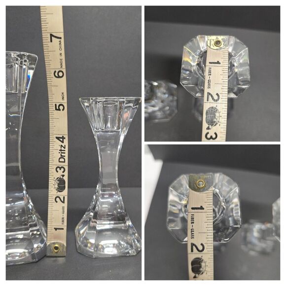 Villeroy & Boch Crystal Single Light Candlestick Candle Holder Set Of 2 - Picture 7 of 8